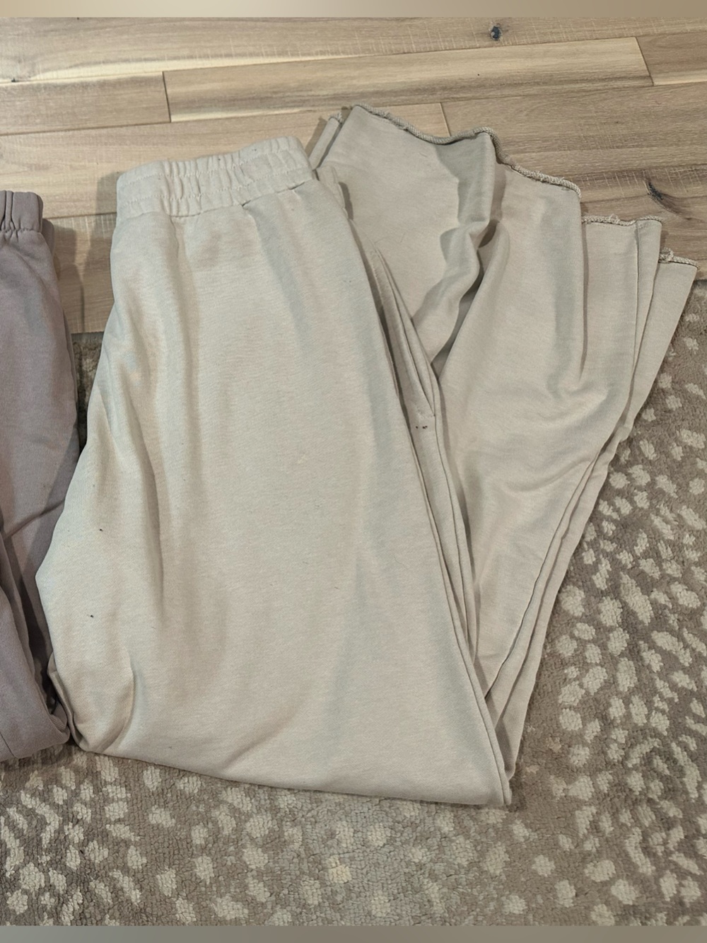 Neutral Cotton Jogger Pants Duo - Taupe and Light Beige